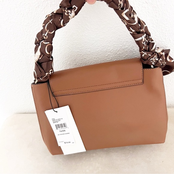 NWT Nicole Miller Brown Vegan Leather Shoulder Bag - Picture 2 of 6